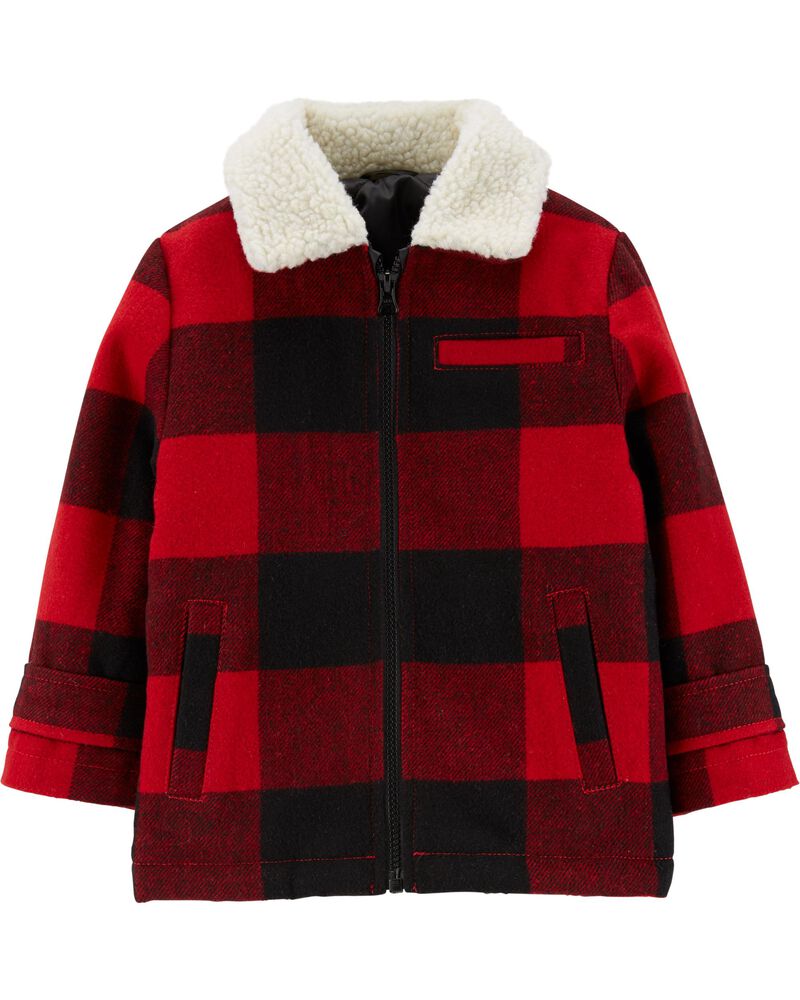 NEW CARTERS BOYS 2 PIECE SET FLEECE OUTFIT RED BLACK PLAID SIZE 3M 6M 24M